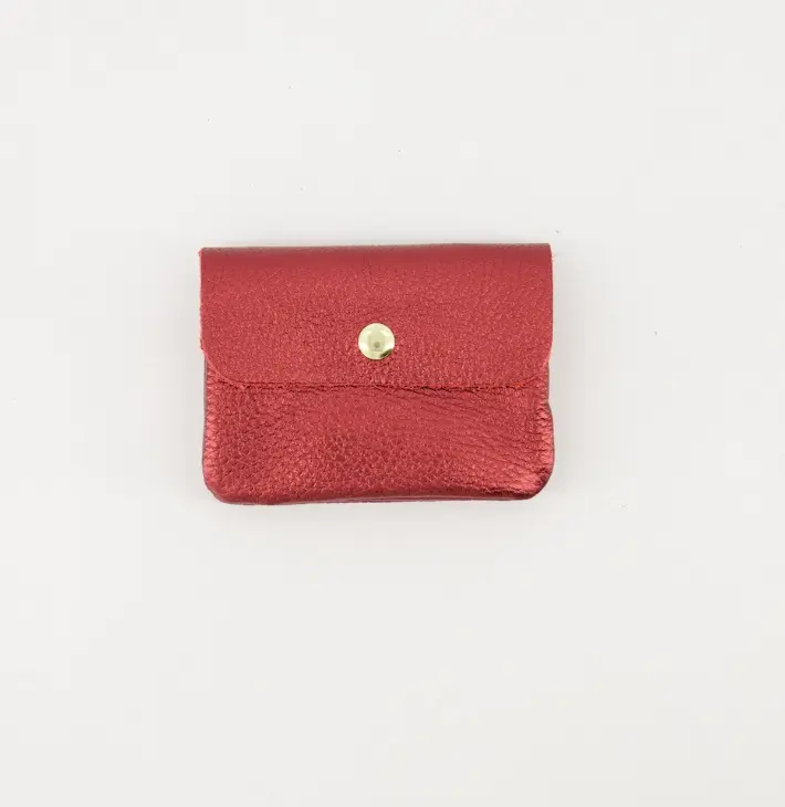 Leren portemonnee shiny bordeaux