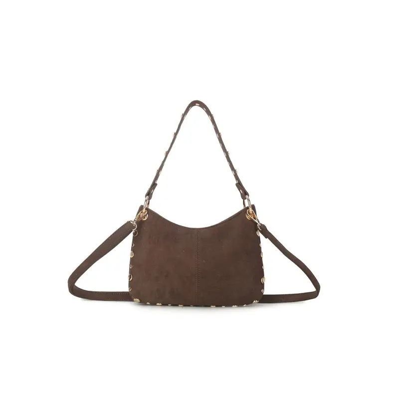 leuke suede tas Jenny met studs