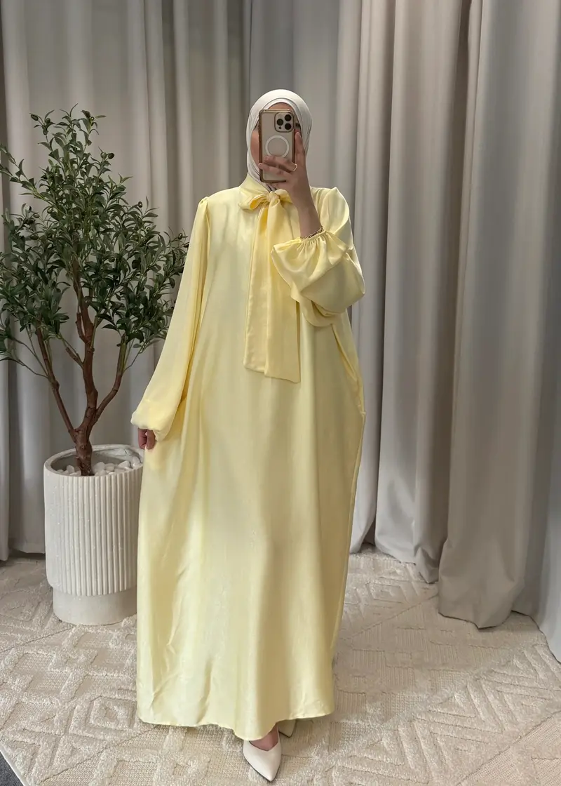 LEYLA BOW ABAYA YELLOW