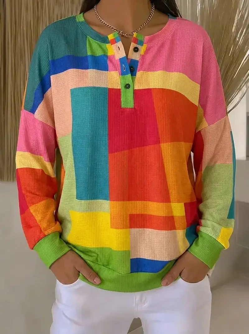 Lina | Damen Festliches Bedrucktes Vintage Sweatshirt