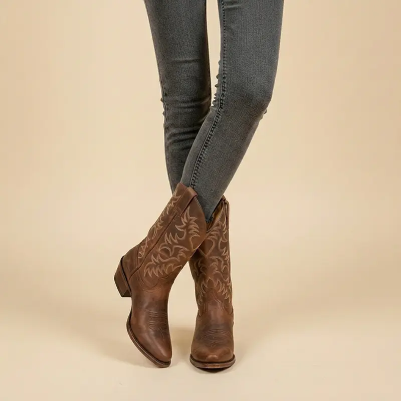 Lina | Damen Westernstiefel Schwarz für jedes Outfit