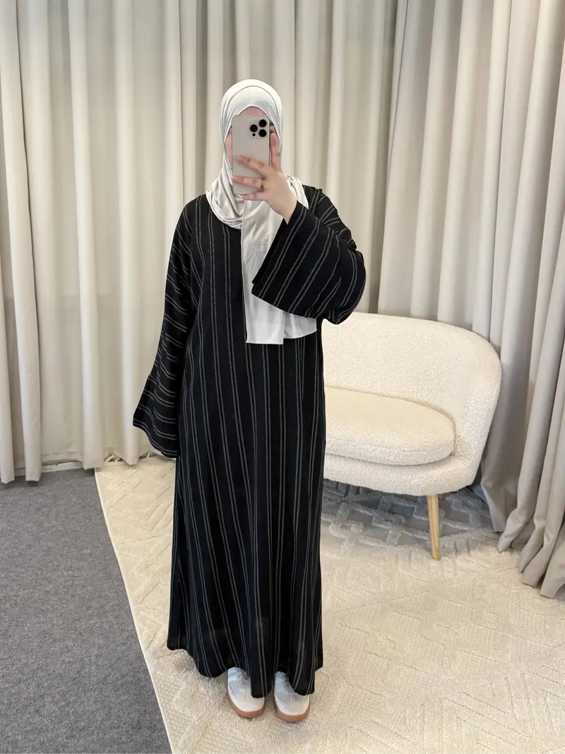 LINA LINES ABAYA BLACK