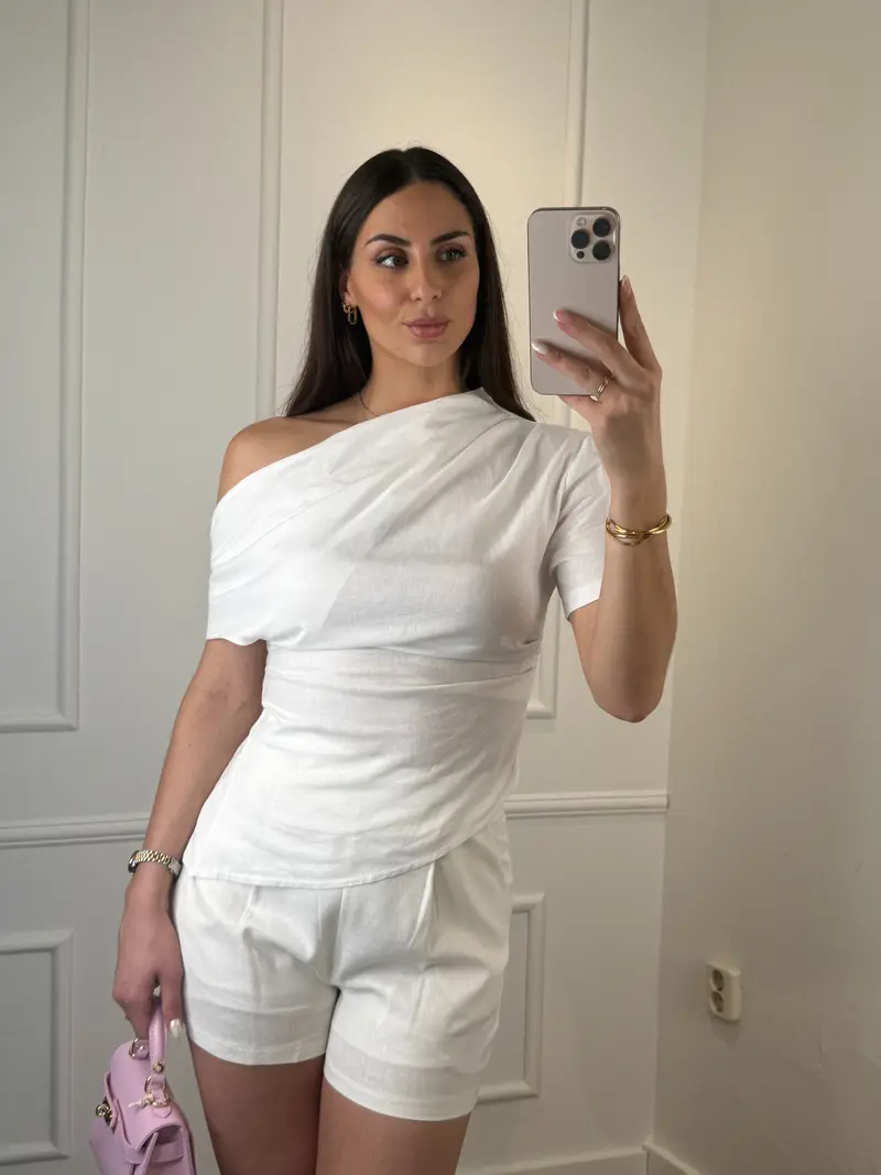 Linen mandy top wit