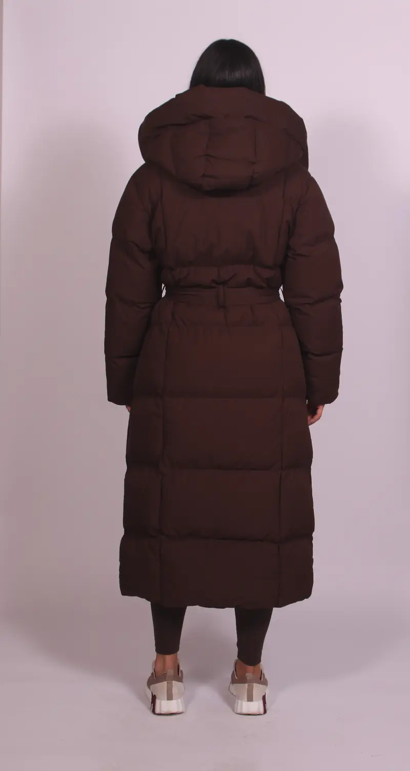 LIVIA | Lange Pufferjacke mit Gürtel