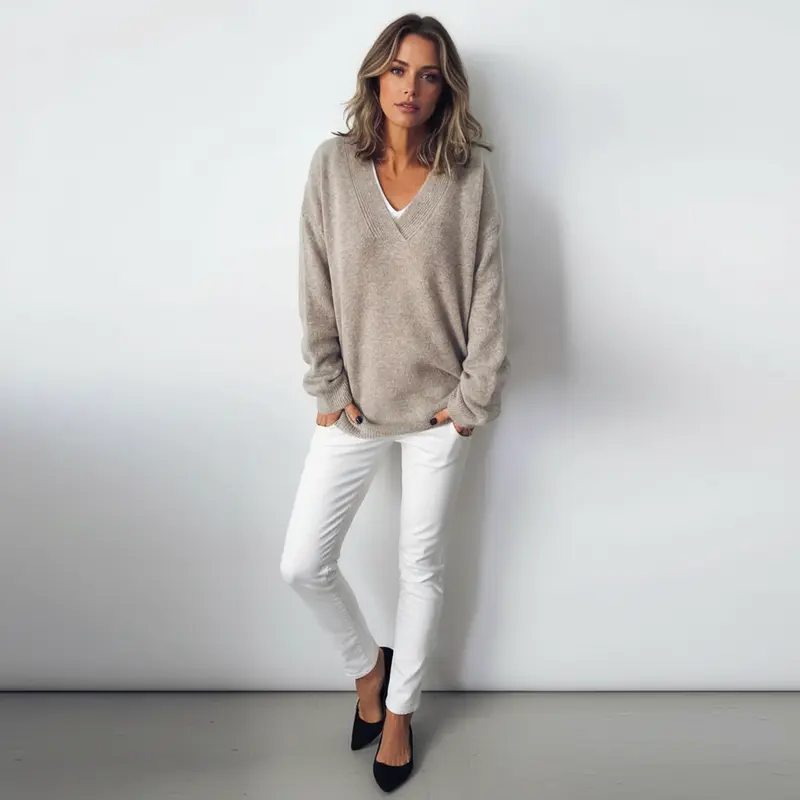 Locker Geschnittener Damenpullover - Jennifer