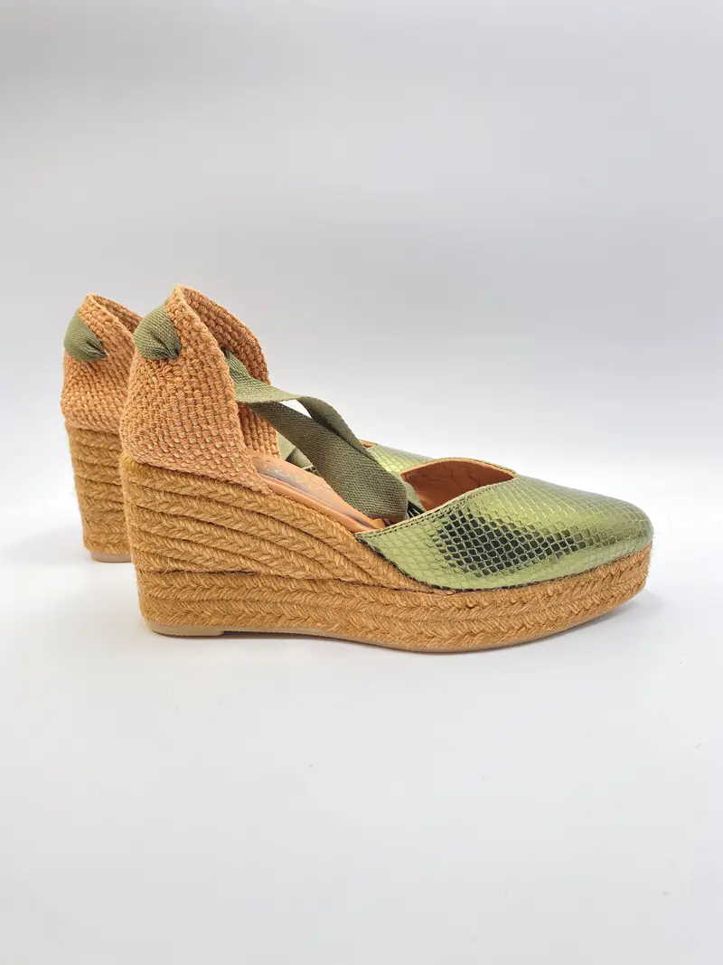 Lodi espadrilles groen metallic