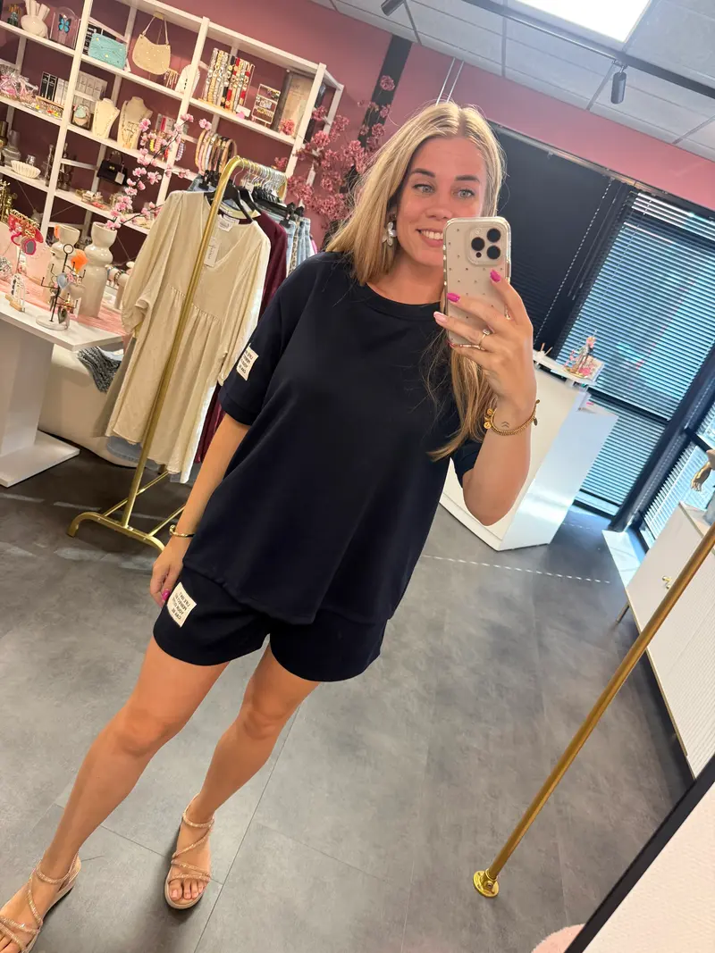 Lounge pak kort- donker blauw