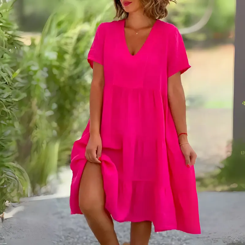 LUCE | LOOSE DRESS WITH V-NECK
