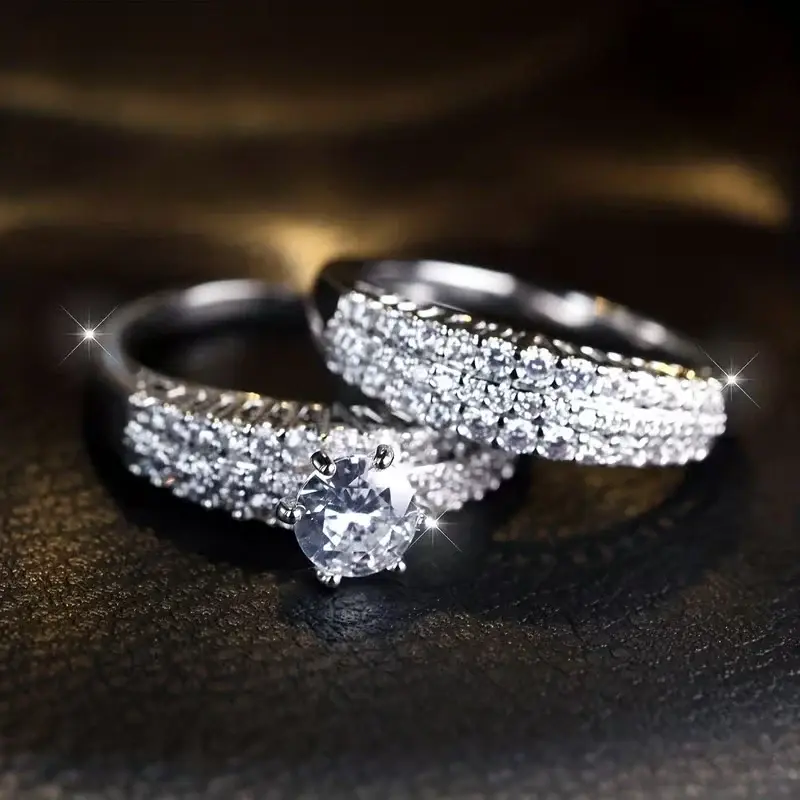 Luxury Round Bridal Ring Set