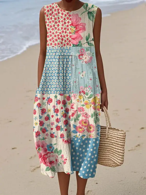 MAEVE | Patchwork-Midikleid