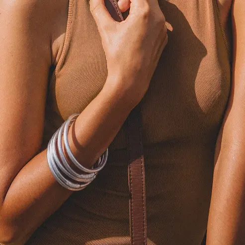 Mantra Silver Bangle
