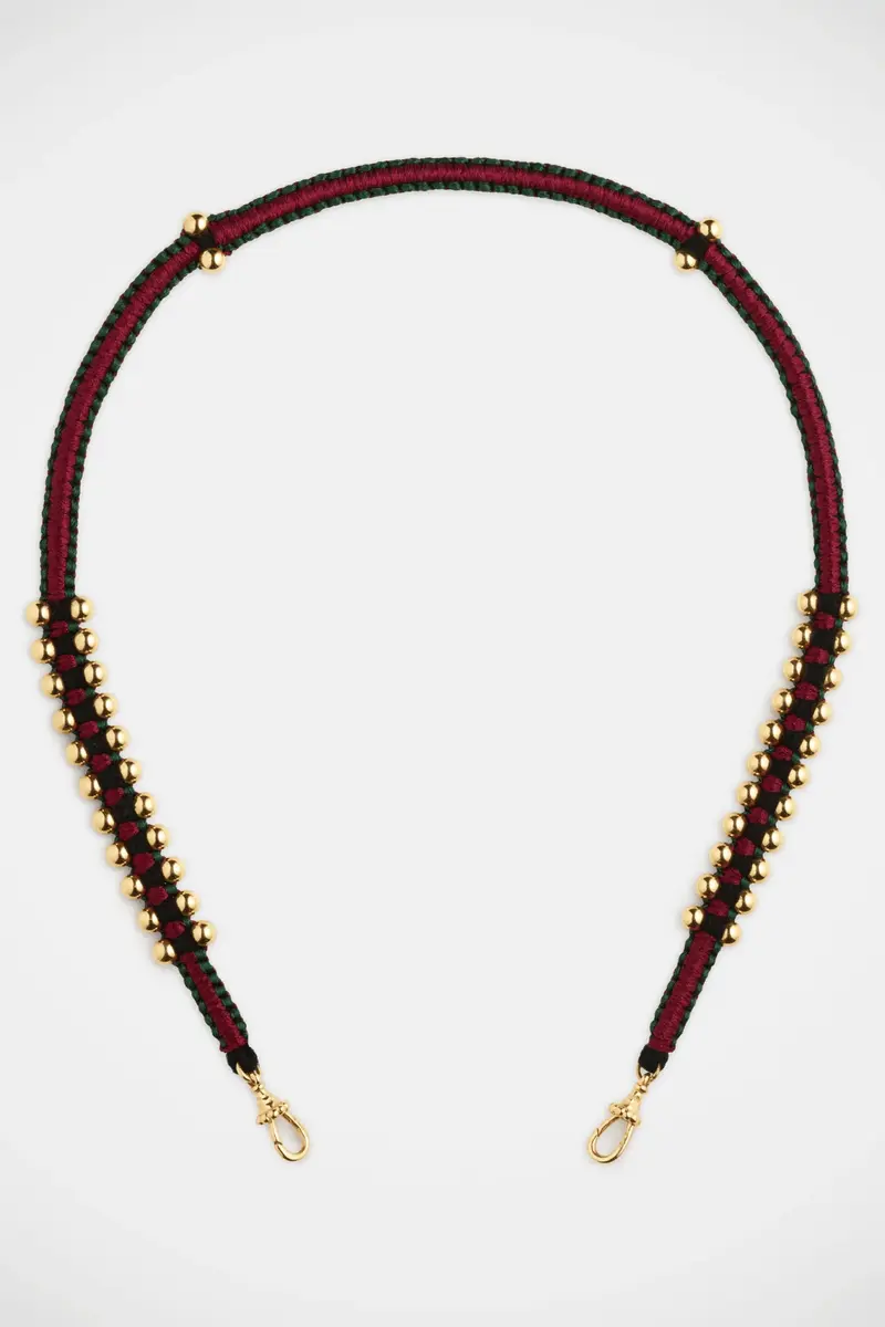 Marie Lichtenberg - Koord - Ica Mauli With Polished Gold Beads - Red / Green