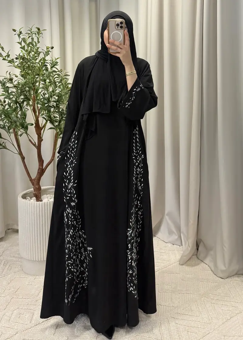 MARYAM LEAF ABAYA BLACK
