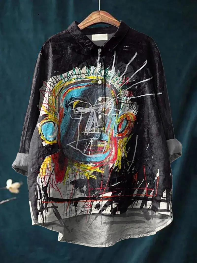 Matilda™ | Vintage Abstract Figure Painting Art Print Casual Shirt