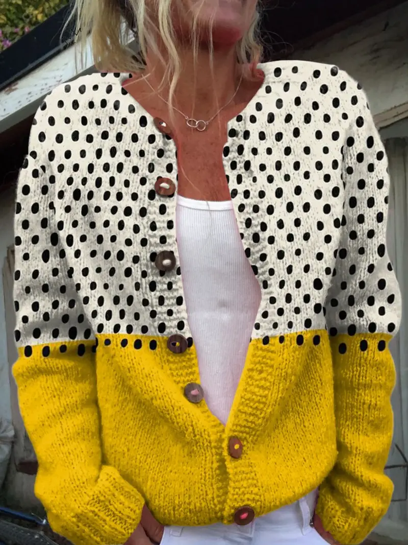 Maude | Colour-Block Button Cardigan
