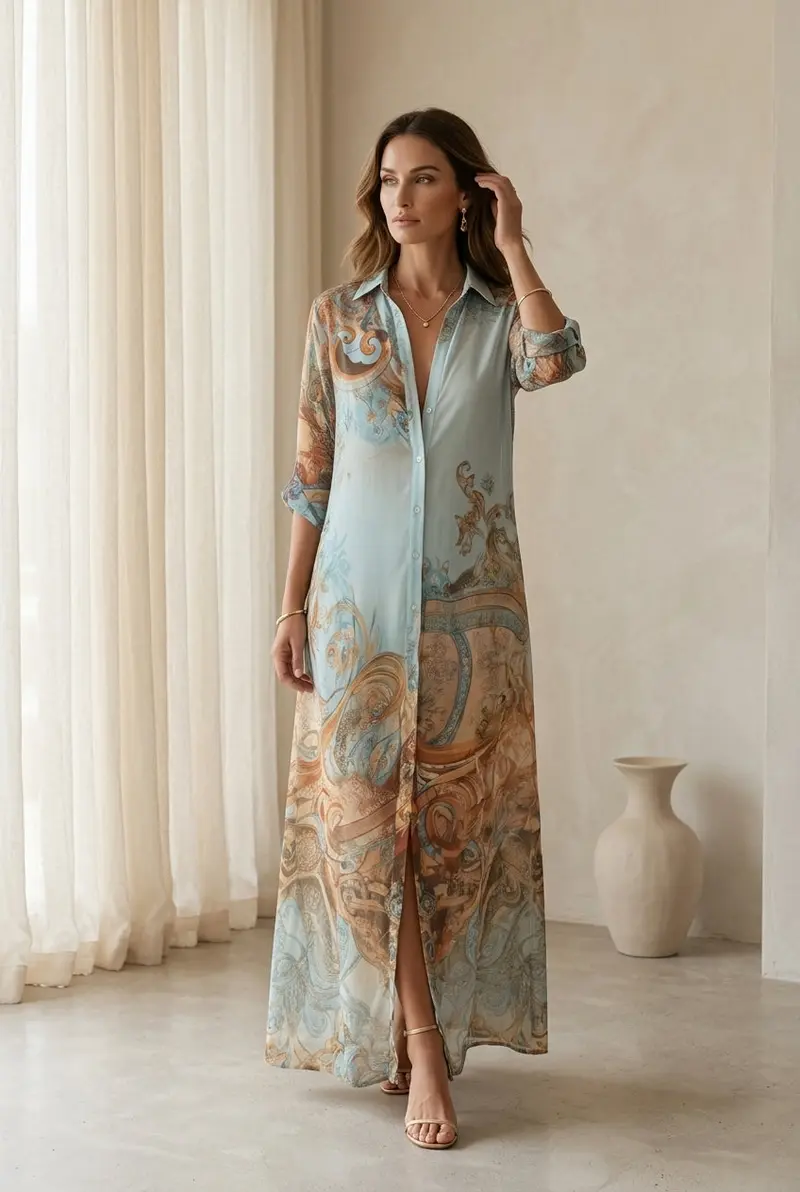 MAVIE | Boho-Maxikleid mit Print