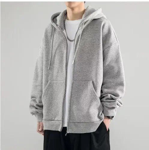 Men Hoodie | Oversized Fit with Full-Zip and Double Hood
