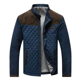 Men Jacket | Stand Collar with Snap and Zip Front Closure