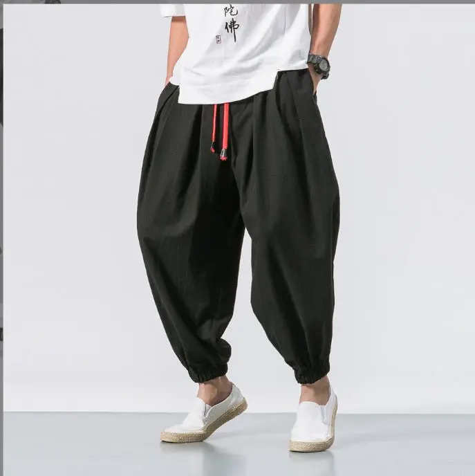 Men Trousers | Harem Fit with Elasticated Cuffs and Drawstring