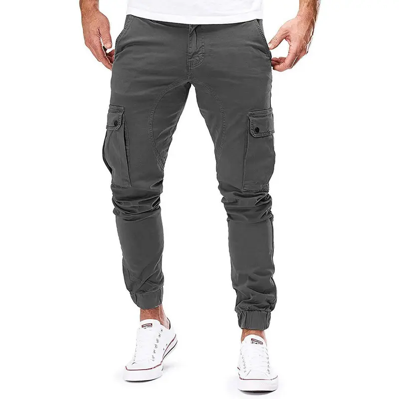 Men Trousers | Slim Cargo Jogger with Ankle Ribbed Cuffs