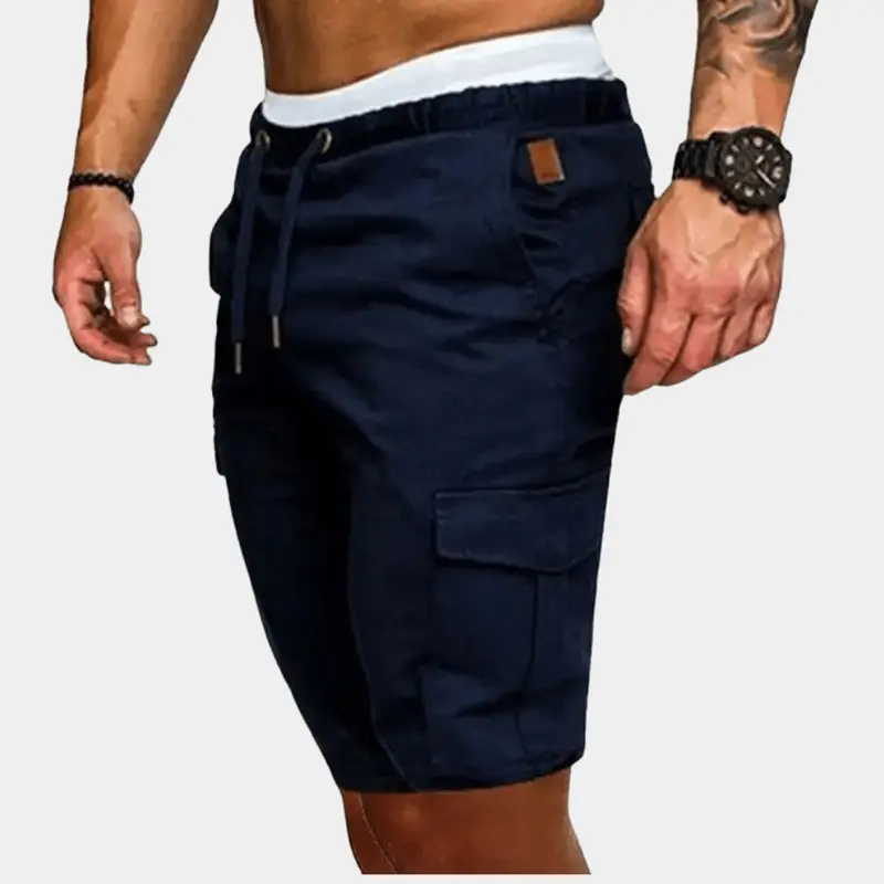 Men's Cargo Shorts — Drawstring Waist Relaxed Fit Multi-Pocket