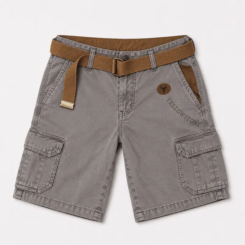 Men's Cargo Shorts — Relaxed Fit Multi-Pocket Adjustable Belt