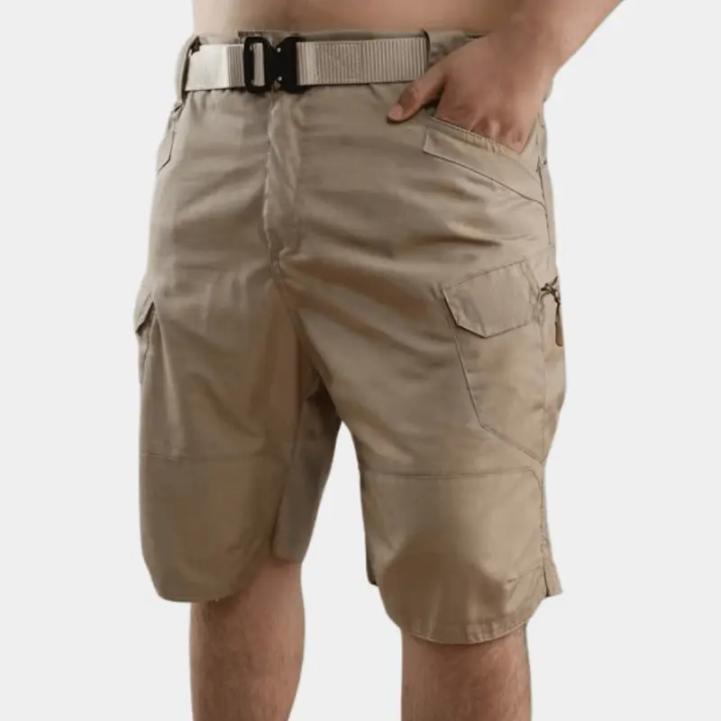 Men's Cargo Shorts — Zipper Pockets Adjustable Belt Tactical Design