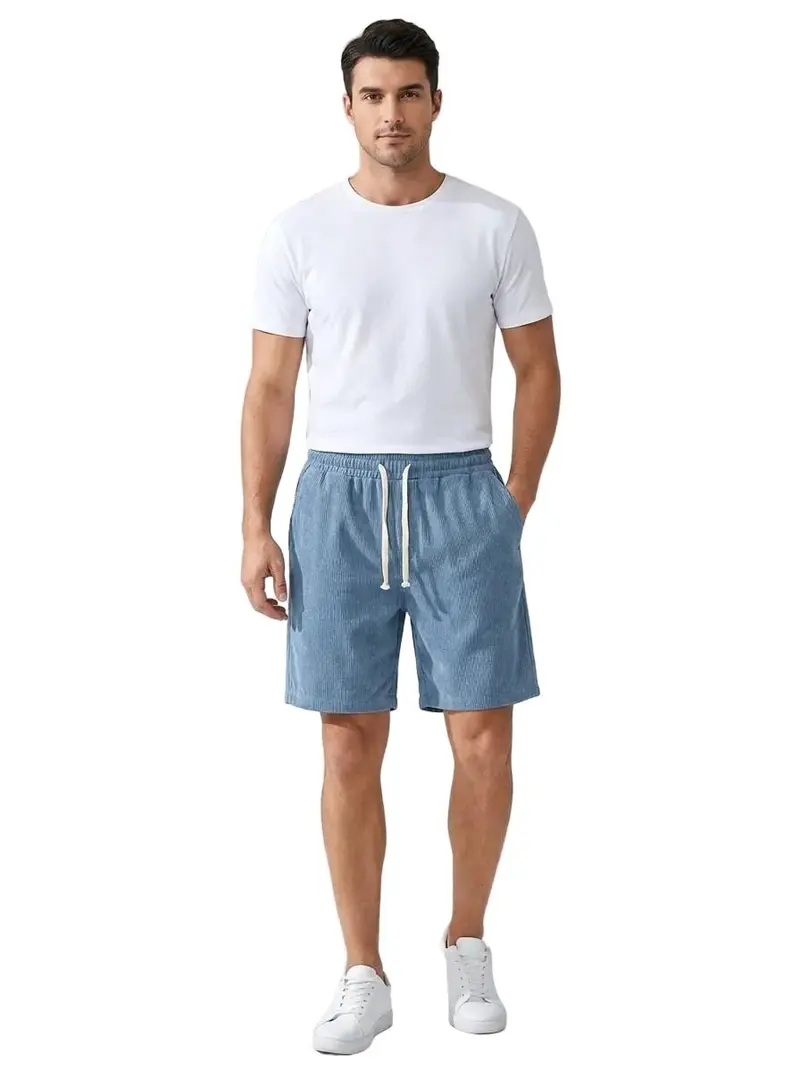 Men's Linen Shorts - Loose Fit Short Length Pull-On Closure