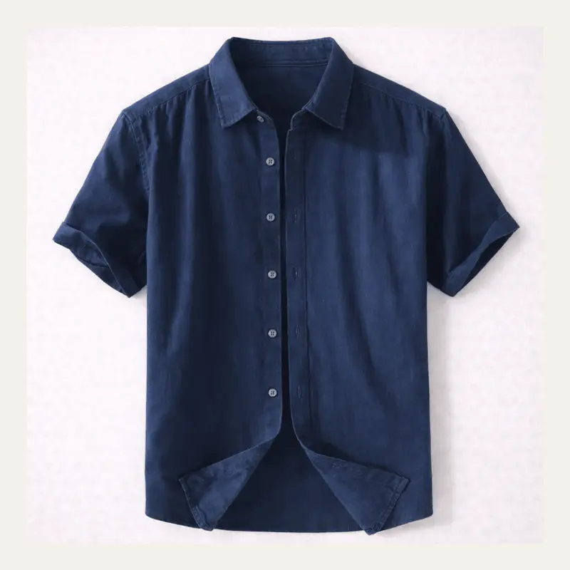 Men's Shirt — Short Sleeve Relaxed Fit Button-Down Collar