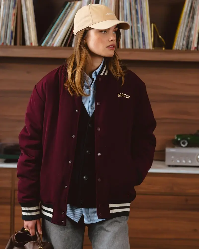 Mercer varsity jacket bordeaux