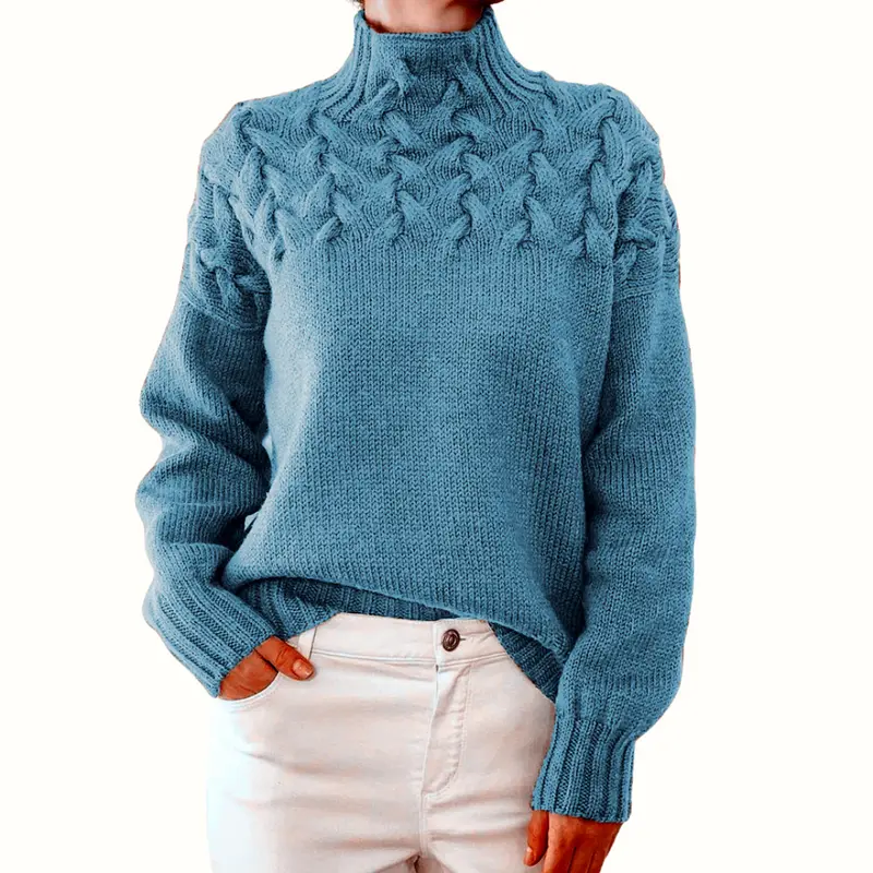 Mila | Damen Sweatshirt mit Rollkragen zum Schichten