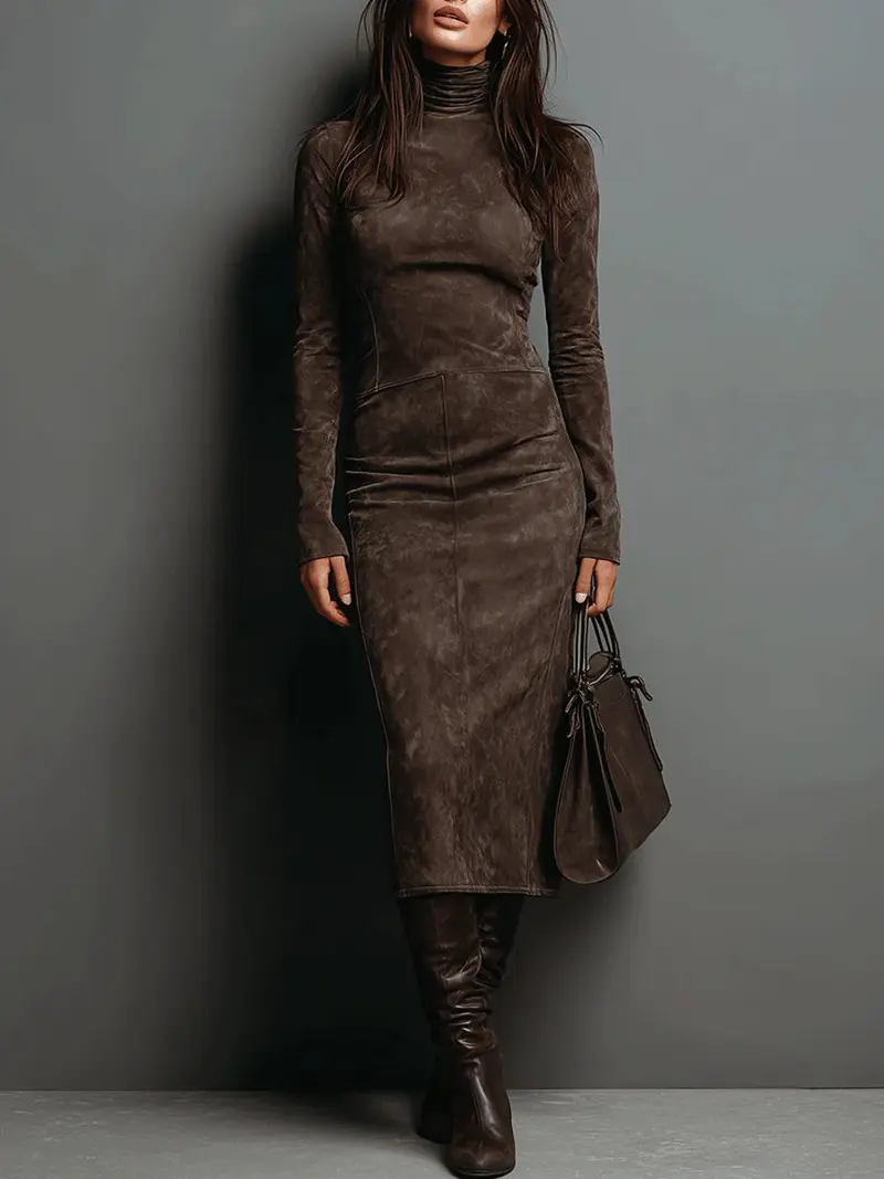Mildred™ Elegant Suede Maxi Dress