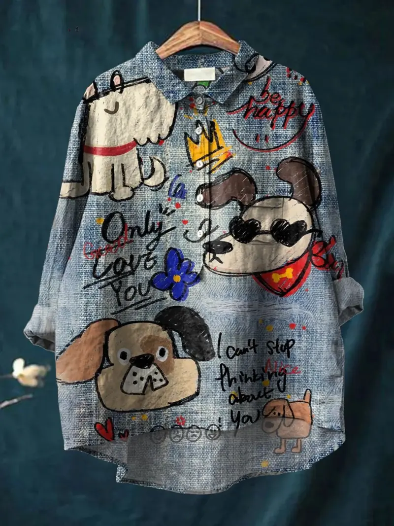 Millie™ | Cute Dog Art Print Casual Shirt