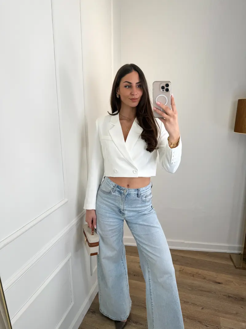 Mimi Korte Blazer wit