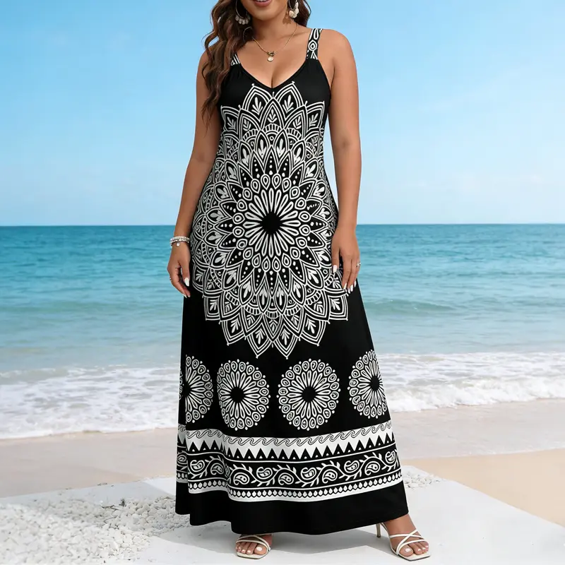 MINA | Ärmelloses Boho-Maxikleid