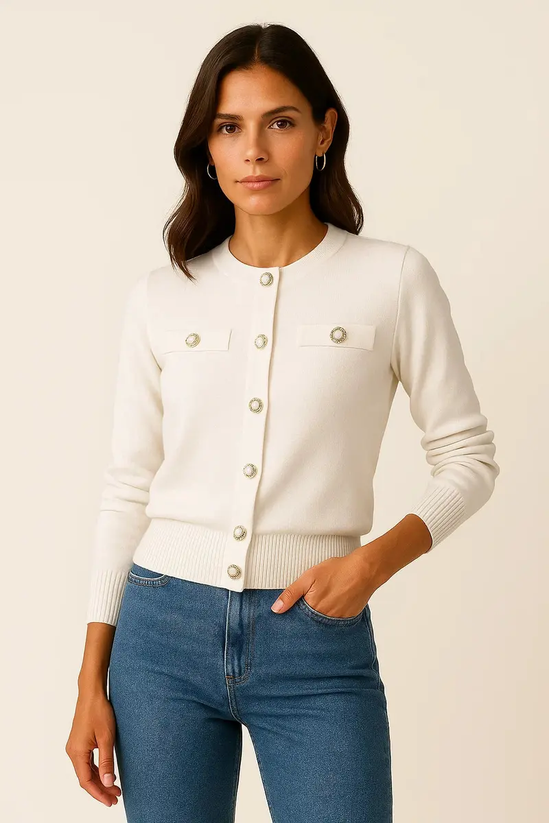 Moderner gemütlicher Cardigan mit langen Ärmeln
