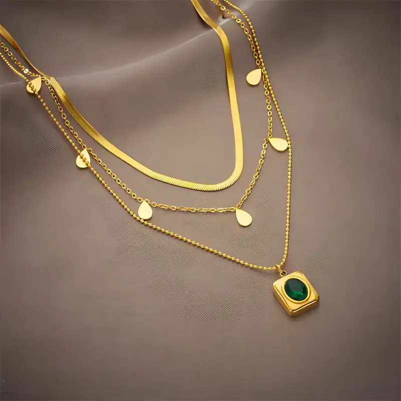 Mystic Layered Emerald Necklace