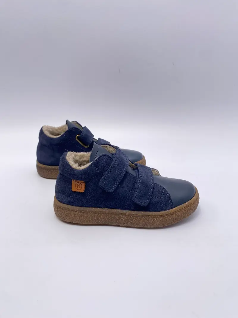Naturino albus nappa suede klittenband blauw