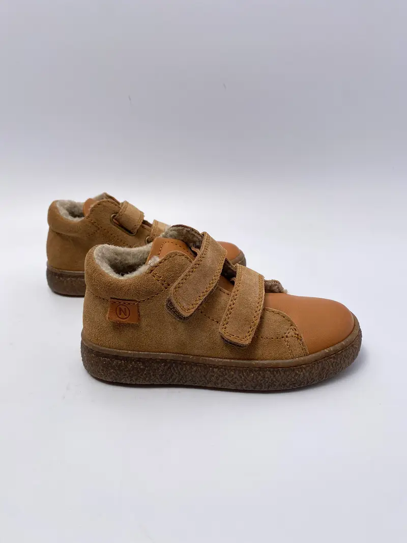 Naturino albus nappa suede klittenband cognac
