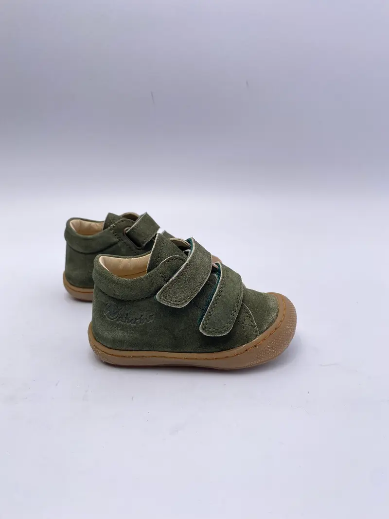 Naturino Cocoon donkergroen klittenband beige zool