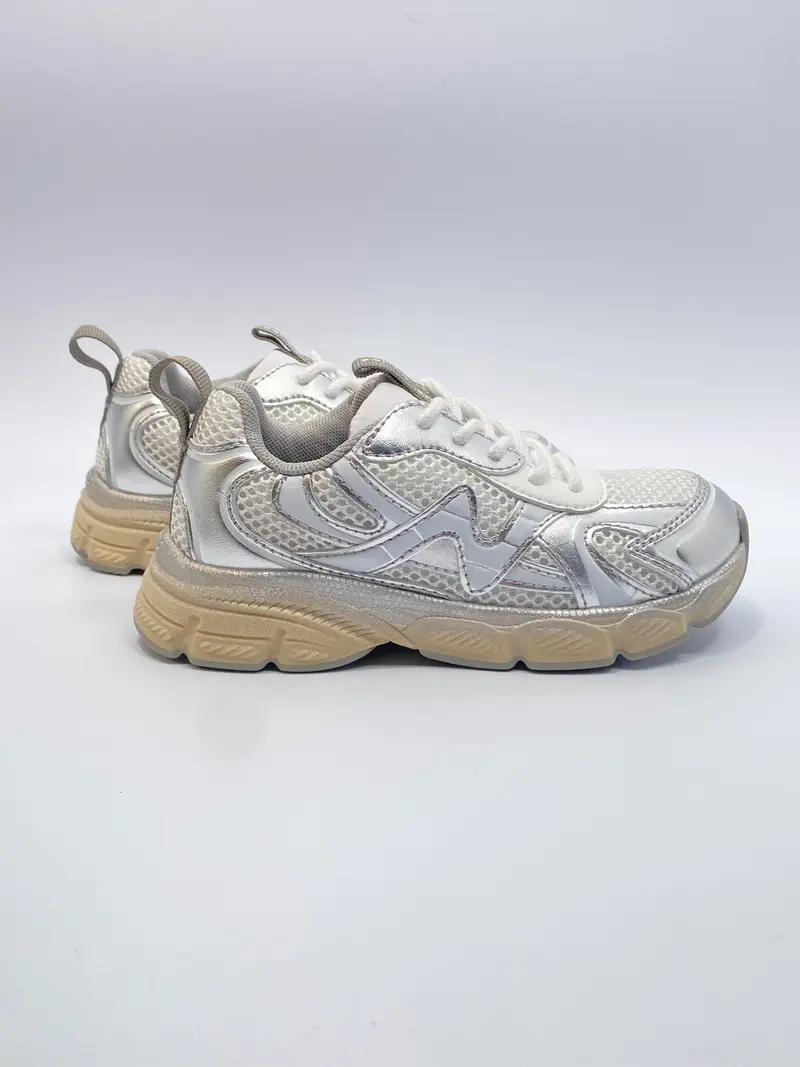 Naturino sneaker wave metallic silver white
