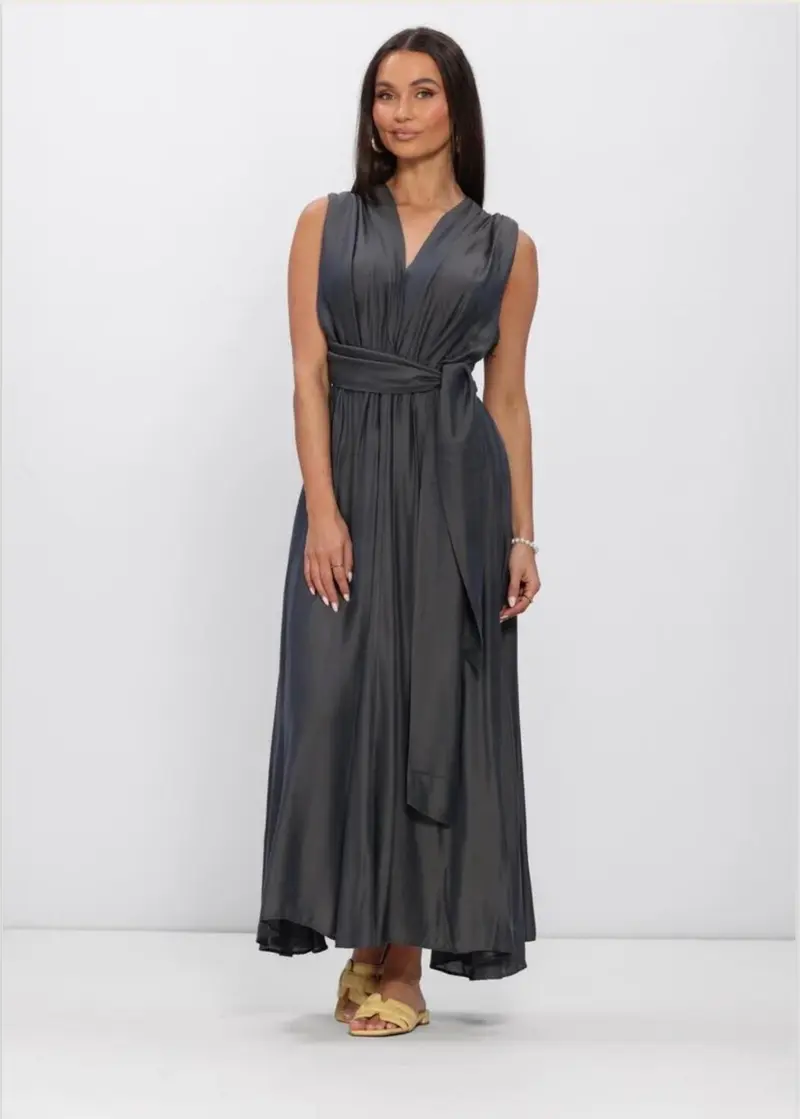 NEMA striked dress dark grey