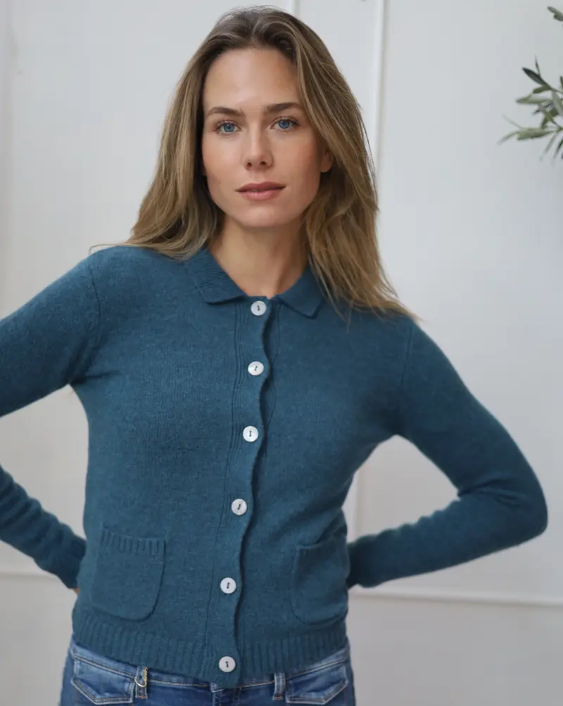 Nora vest polo kraag, Green