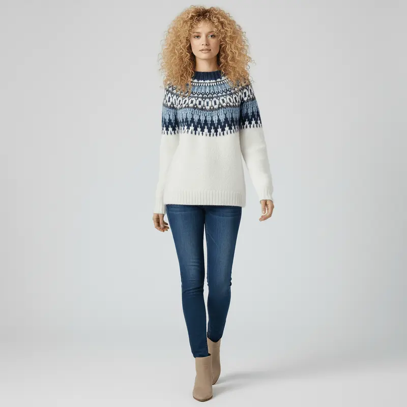 Nordisch Inspirierter Winterstrickpullover - Paula