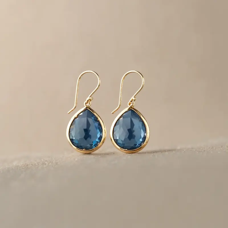 Nova Blue Crystal Drop Earrings
