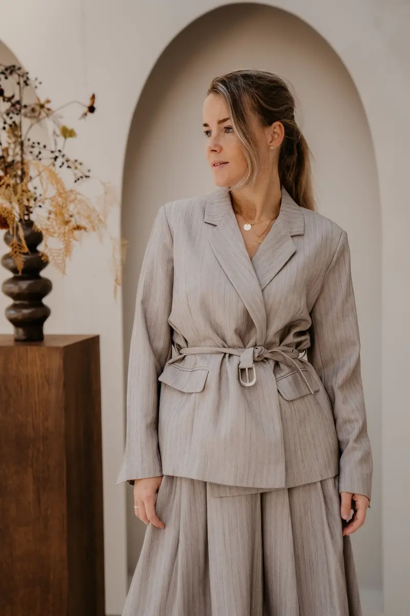 Objnimra LS double row blazer grey