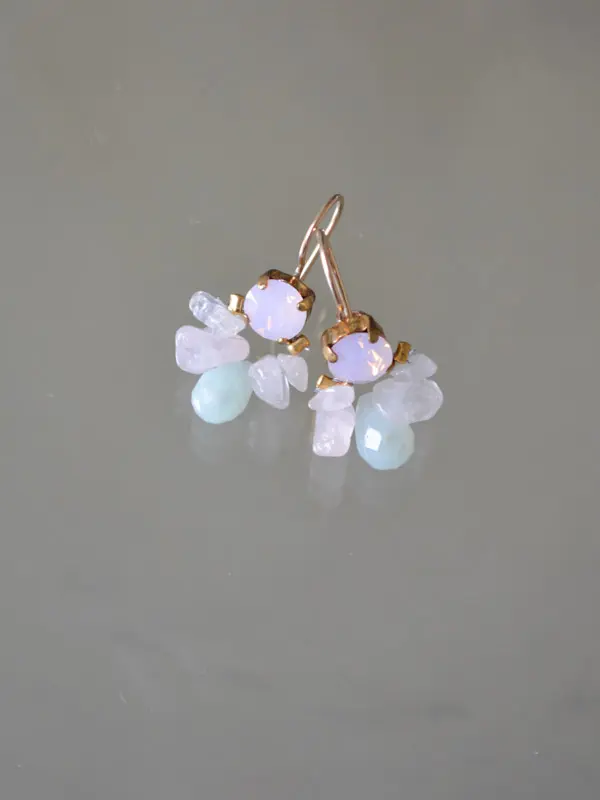 Oorbellen Bee Roze Kristal