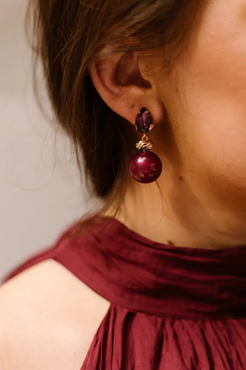 Oorbellen Kate 3480 Burgundy