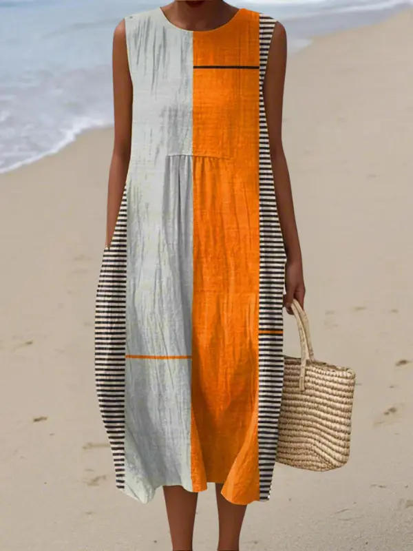 OPAL | Midikleid mit Colorblock-Design