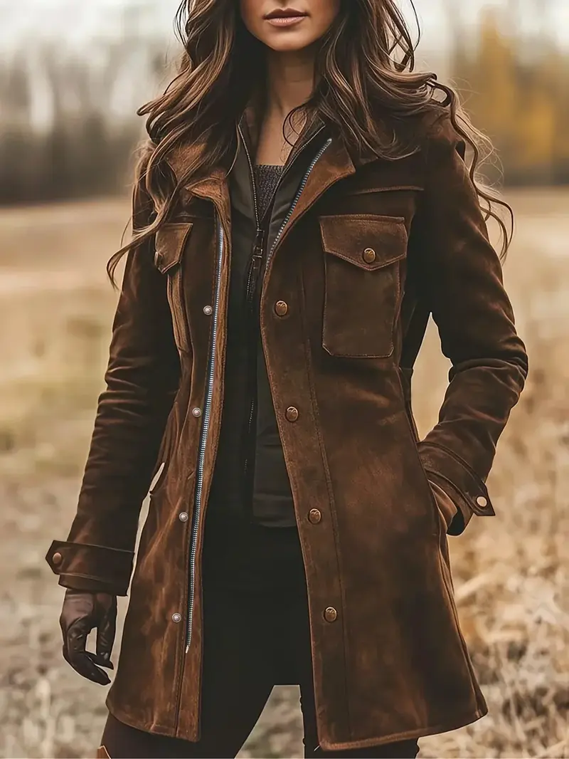 Pauline | Damen Lange Jacke für den Herbst